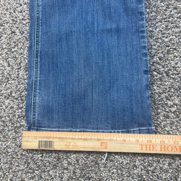 Ariat Trouser Wide Leg Jeans Women's 31XL Medium Wash Stretch Denim Frayed Hem - Picture 12 of 16